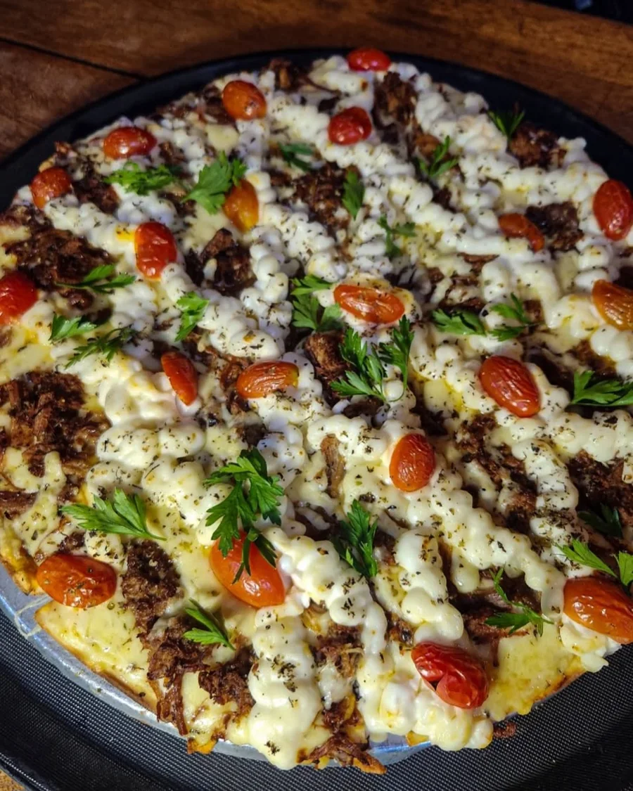 Pizza salgada com milho